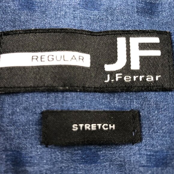 J. Ferrar Mens Dress Shirt Size XXL 18-18.5 Neck Long Sleeve Button Up Blue - Picture 7 of 10